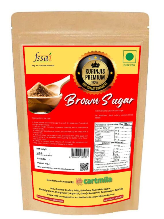 Kurinjis Premium Natural Brown Sugar (Nattu chakkarai) 400 gm